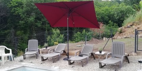 Sur les transats sous le parasol